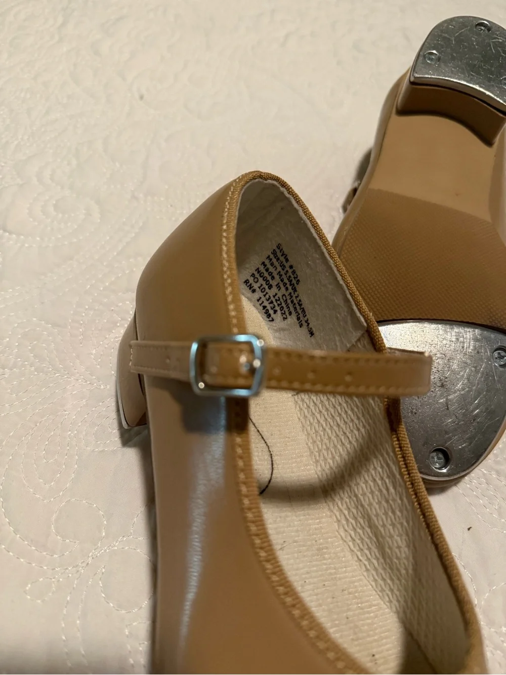 Revolution Mary Jane Dance Tap Kids Shoes in Nude Tan style 826